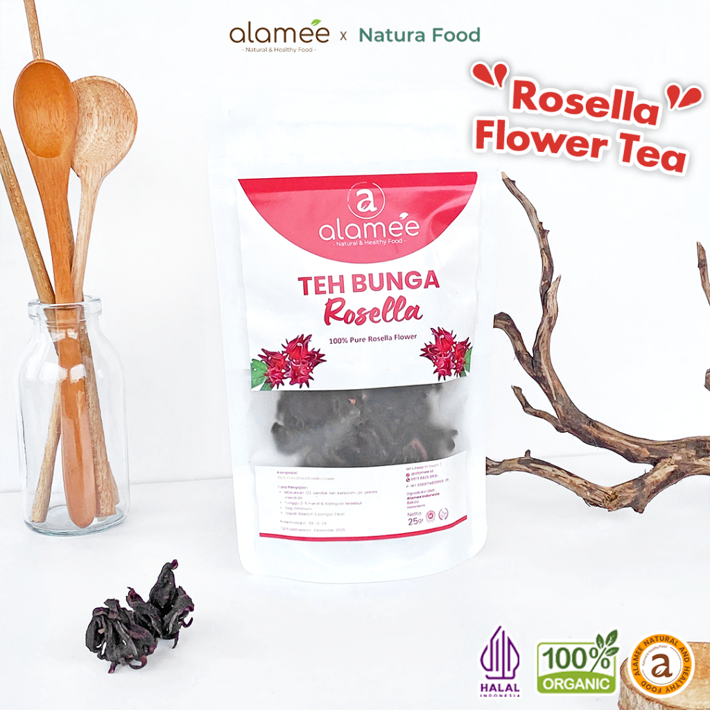 

ALAMEE Rosella Flower Tea Teh Bunga Rosela Kering Flower Merah Premium Organik Red Premium 25gr