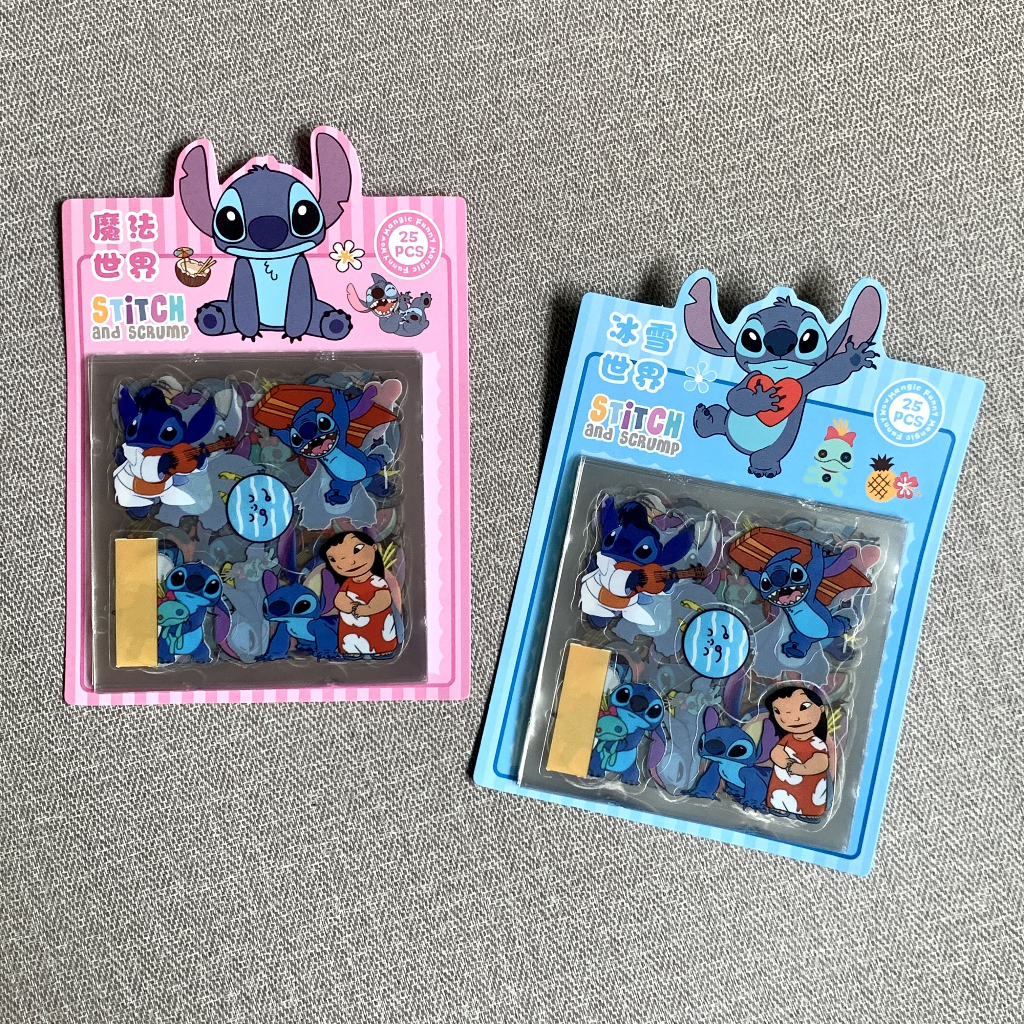 

Sticker Karakter Stitch Transparan isi 25pcs | Stiker Tempel Mainan Anak