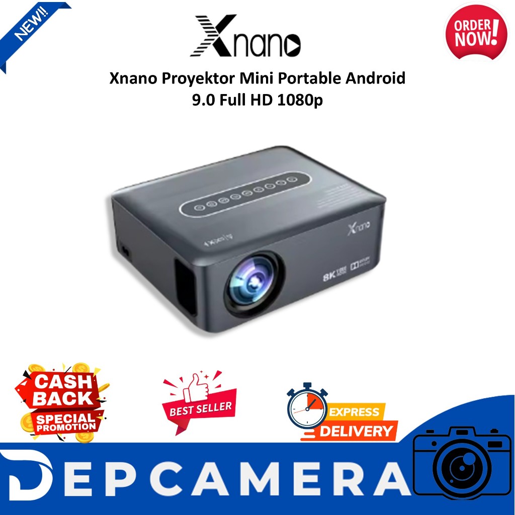 Xnano Proyektor Mini Portable Android 9.0 Full HD 1080p