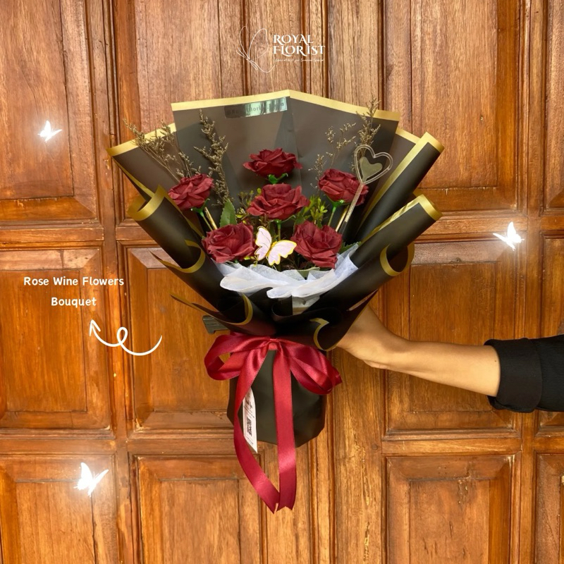 BUKET BUNGA MAROON | BUKET BUNGA KUPU KUPU | GIFT WISUDA | GIFT CEWE COWO