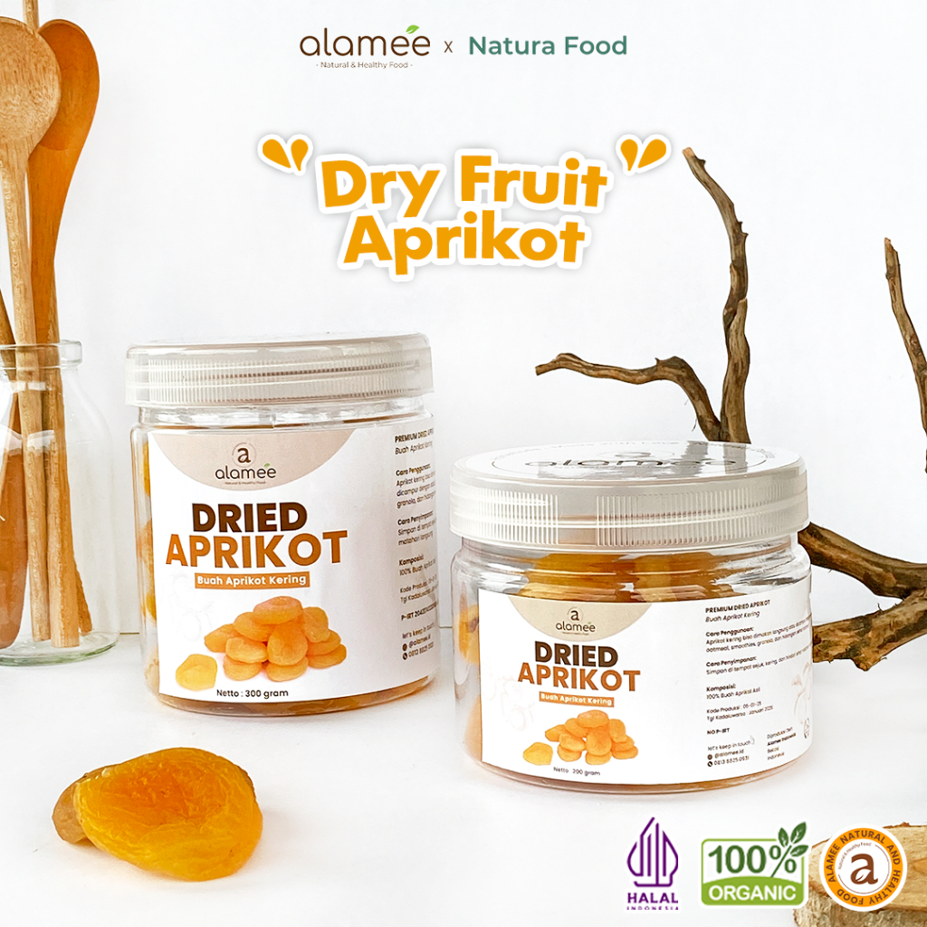 

ALAMEE Dried Apricot Buah Aprikot Kering Dried Fruit Apricots Tanpa Biji Cemilan Buah Sehat 300gr