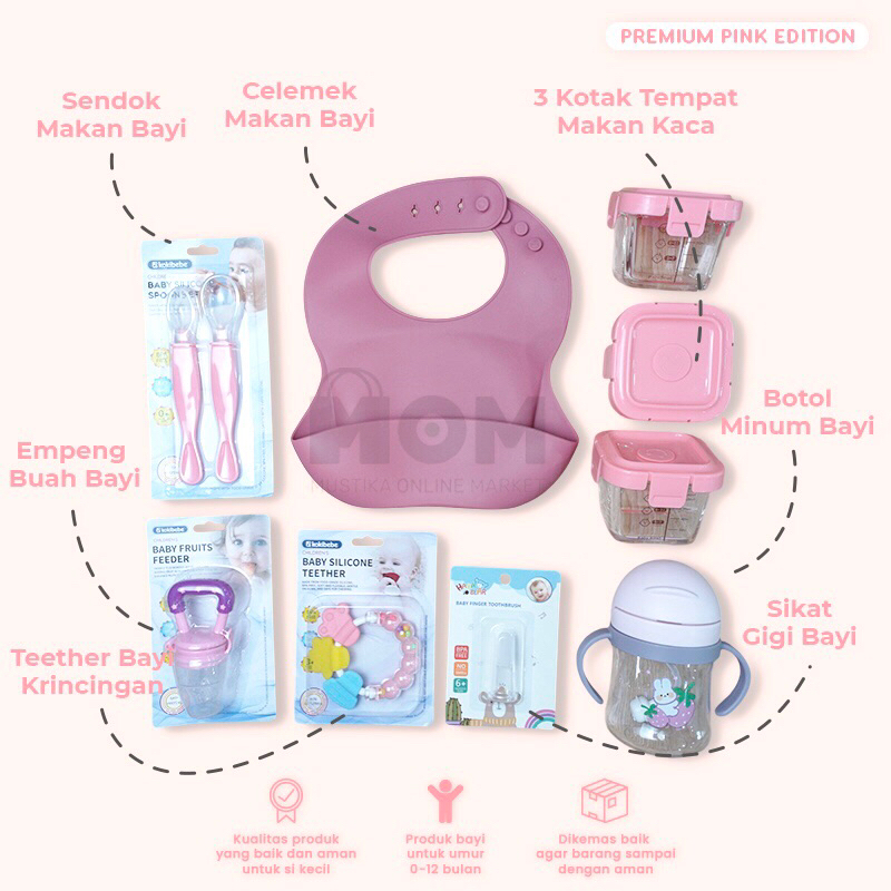 [BISA COD] 9in1 Baby Feeding Premium Set | Paket Lengkap Keperluan Mpasi Bayi 6Bulan | Paket Mpasi A