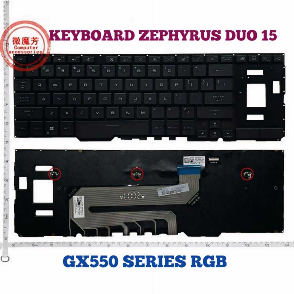 KEYBOARD LAPTOP ASUS ROG ZEPHYRUS DUO 15 SE GX550 GX550L GX550LWS GX550LXS GX501 GX531 GX551 GX551Q 