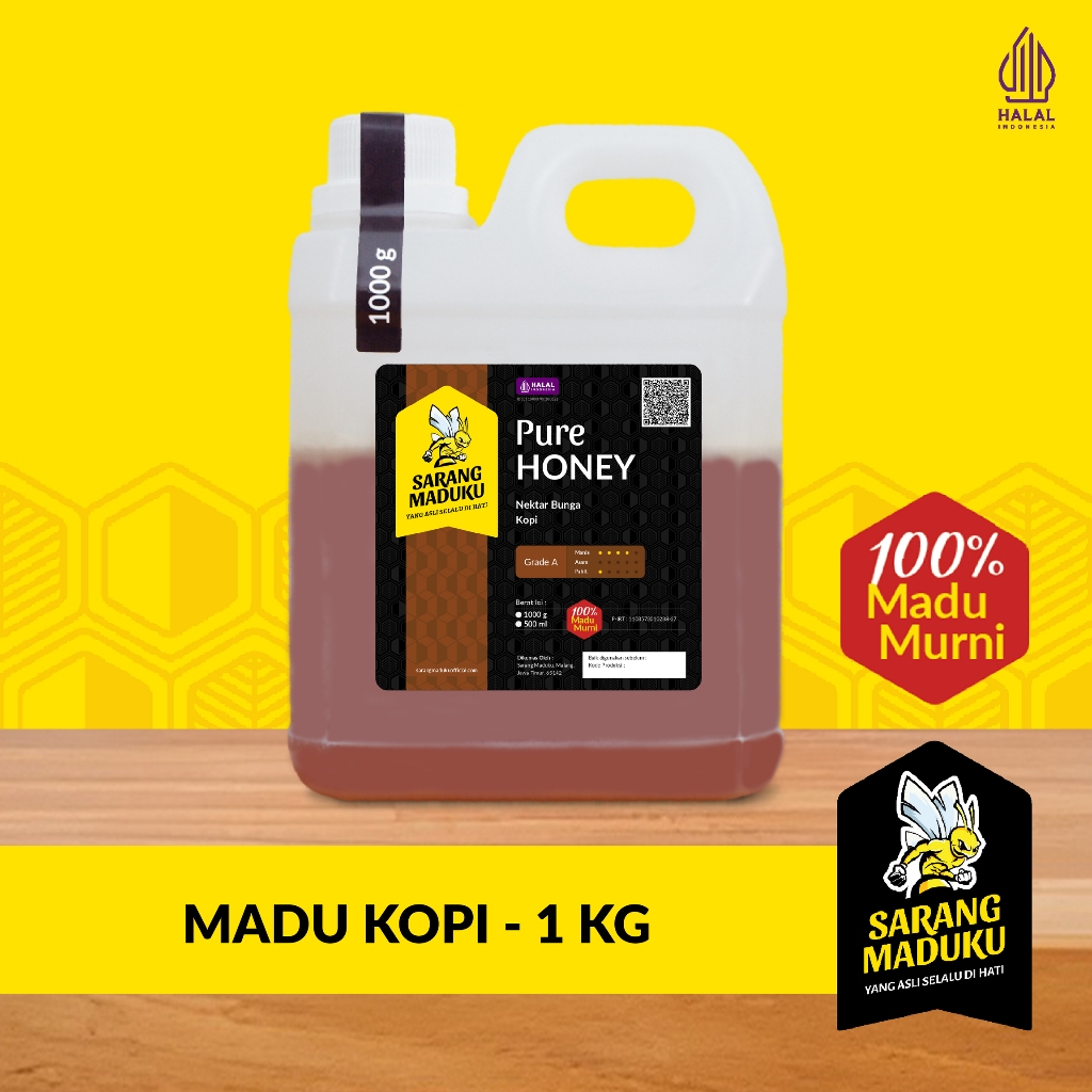 

Sarang Maduku Madu Kopi Murni Asli 100% Raw Honey 1Kg Obat Insomnia