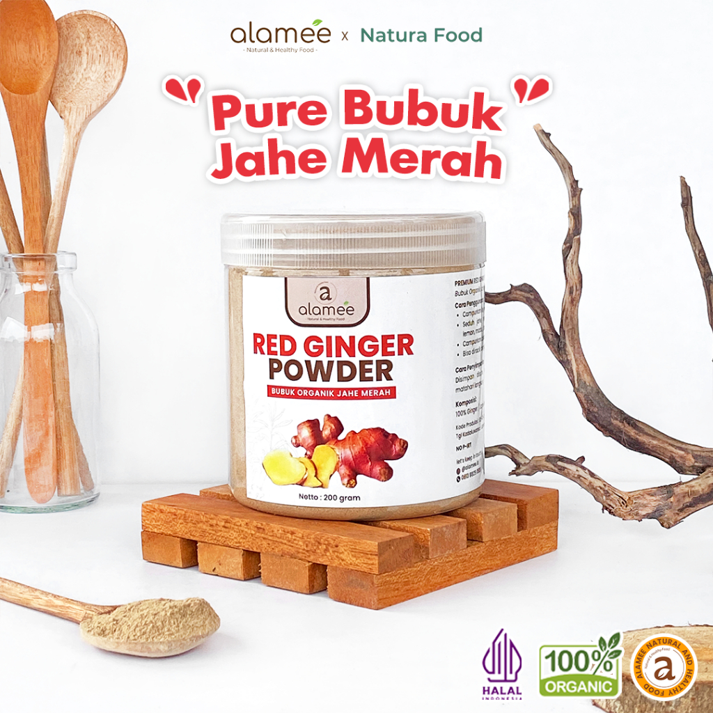 

ALAMEE Red Ginger Powder Premium Minuman Jahe Merah Bubuk Tanpa Campuran Sehat Serbuk Minuman 200gr