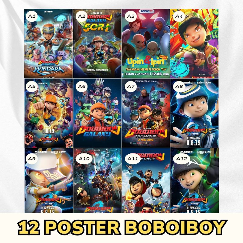 PAKET POSTER BOBOIBOY DISINI - ISI 12 GAMBAR