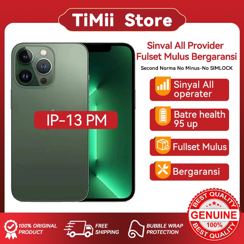 IPHONE 13 PRO MAX / 128GB 256GB SECOND HAND GARANSI 1 BULAN TERPERCAYA ORIGINAL FULLSET MULUS SECOND