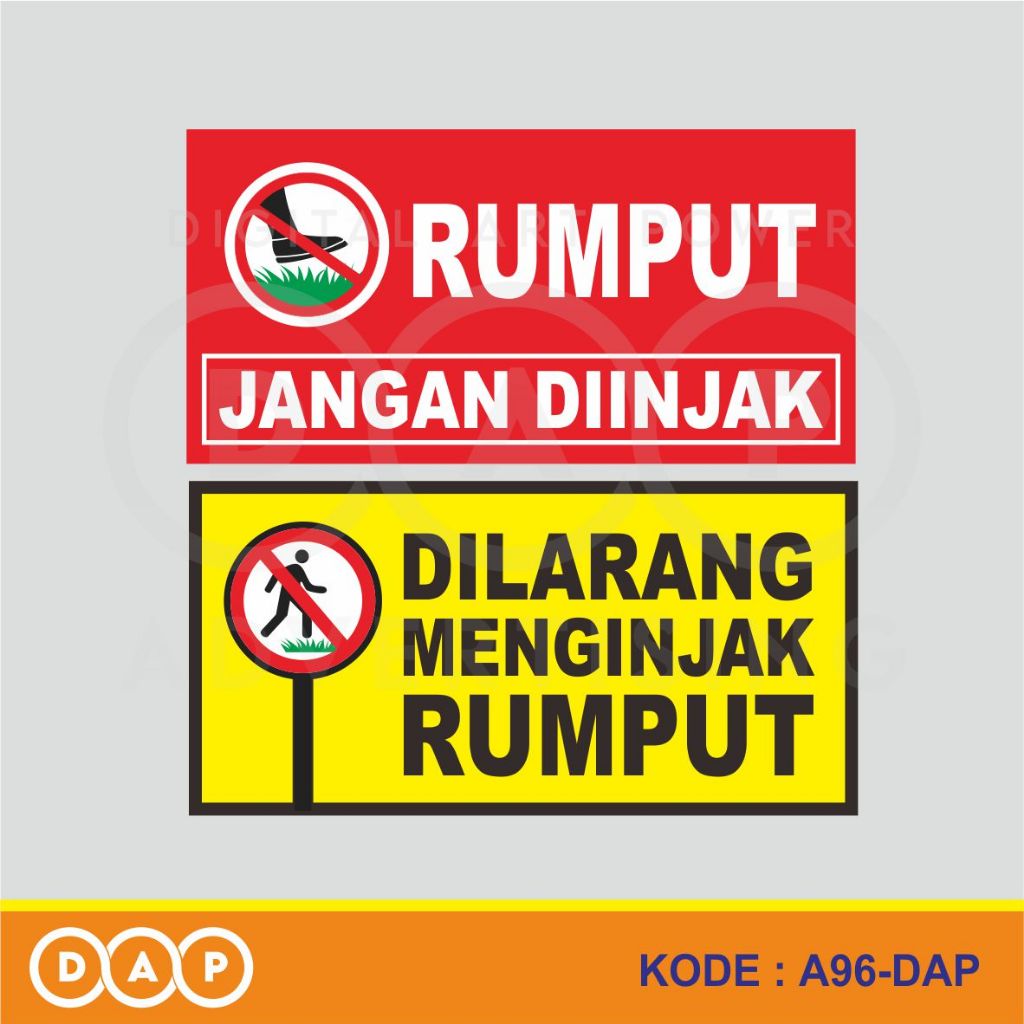 

A96 - Acrylic Sign, Stiker Akrilik Dilarang Menginjak Rumput, Tahan Air, Termurah, Bisa Custom