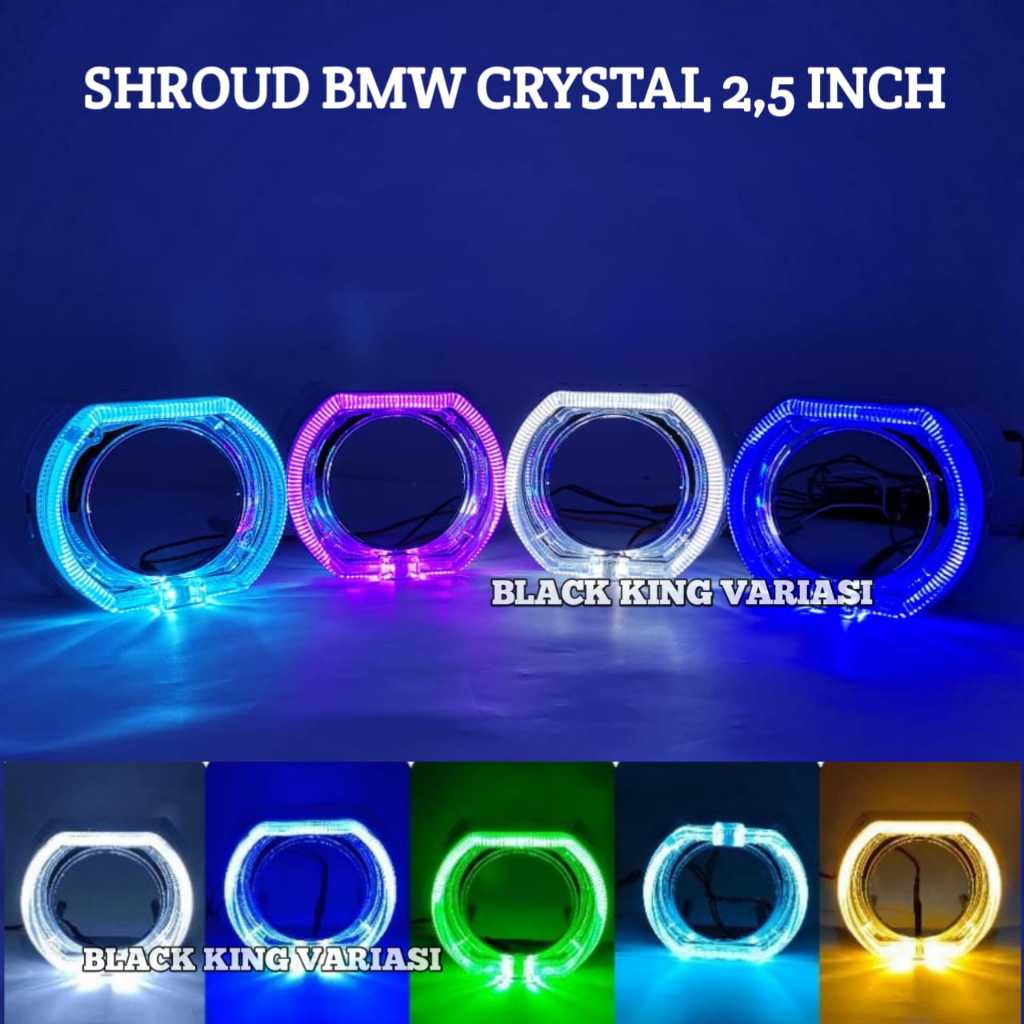 Shroud BMW 2,5 inch Angel Aur Crystal Shroud BMW Biled Projector 2.5inch Shroud Projie Proji Biled 2