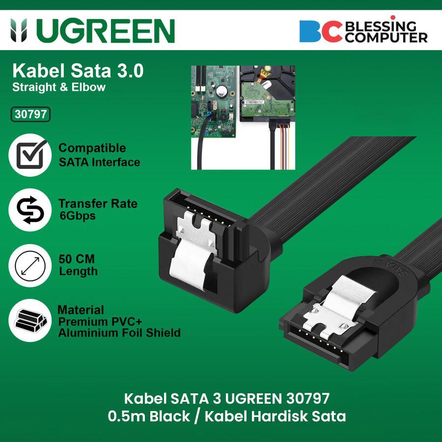 Kabel SATA 3 UGREEN 30797 0.5m Black / Kabel Hardisk Sata