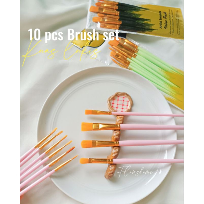 

10PCS SET KUAS LUKIS CAT AIR, ACRYLYC APPROVED PAINTING BRUSH