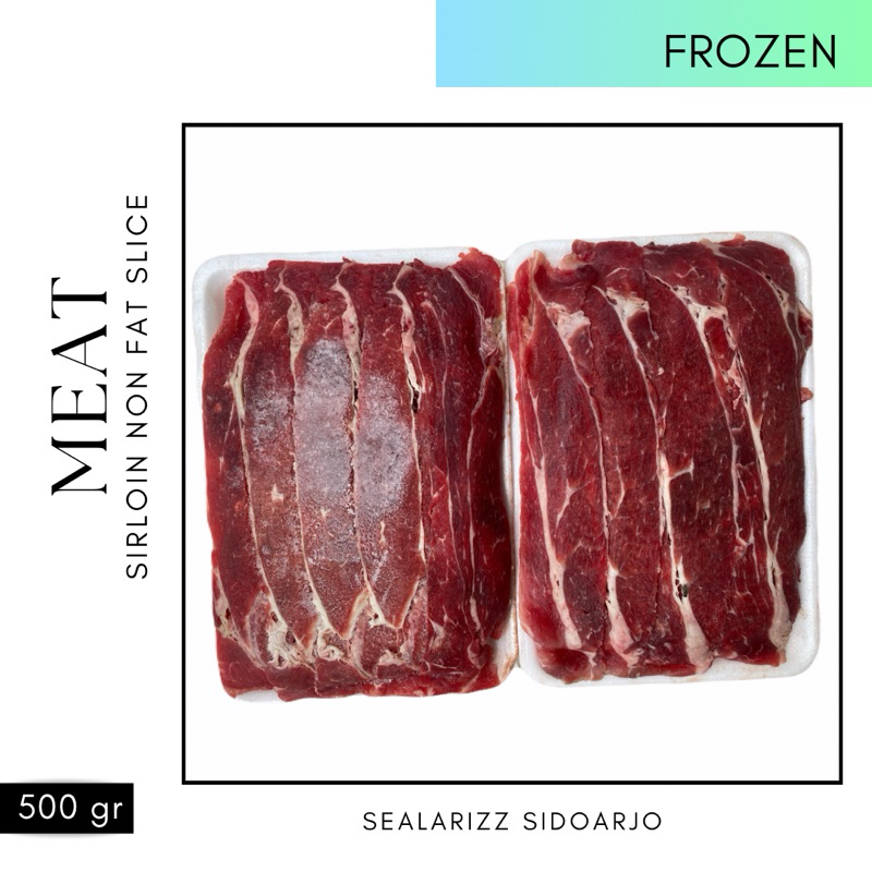 

Beef Slice Sirloin Non Fat / Beef Slice Tanpa Lemak / Beef Slice BBQ / Grill / Yakiniku / sukiyaki