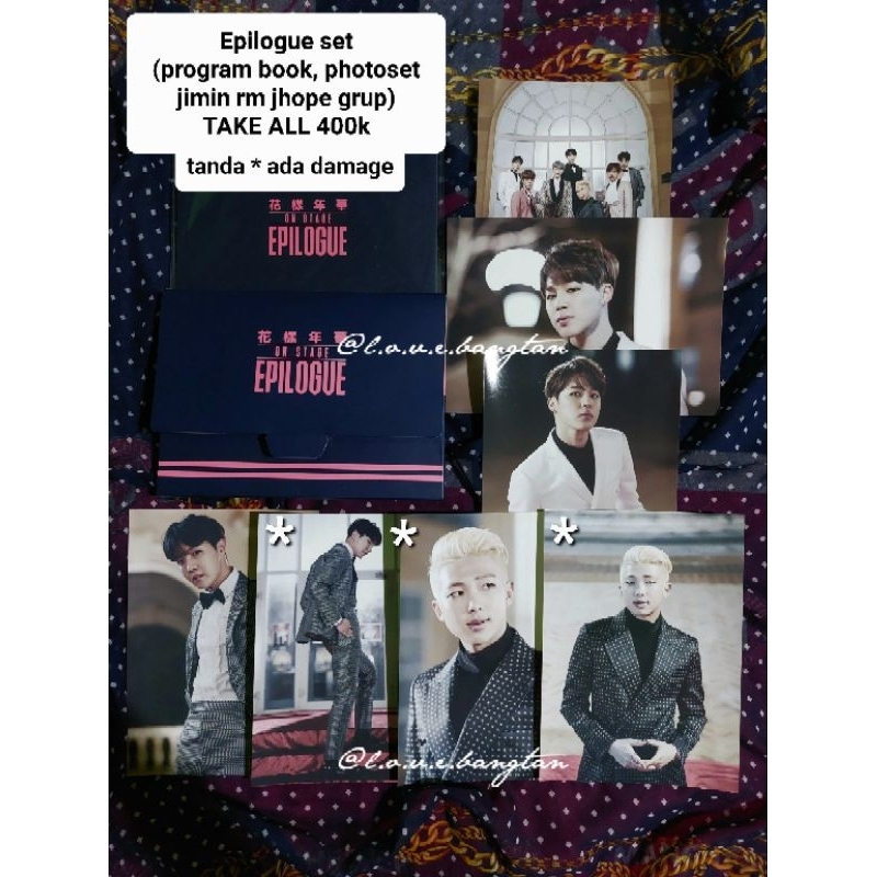 [SALE BUNDLE] BTS Epilogue set || Program book PB, RM, Jhope, Jimin, Grup photoset