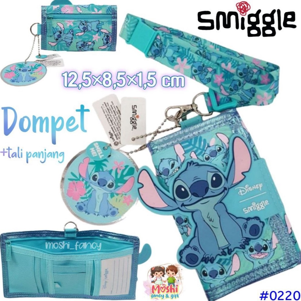 KODE T9J Dompet Smiggle Anak Stitch  Dompet Lipat Smiggle Stitch  Dompet Smiggle Lanyard Stitch Blue