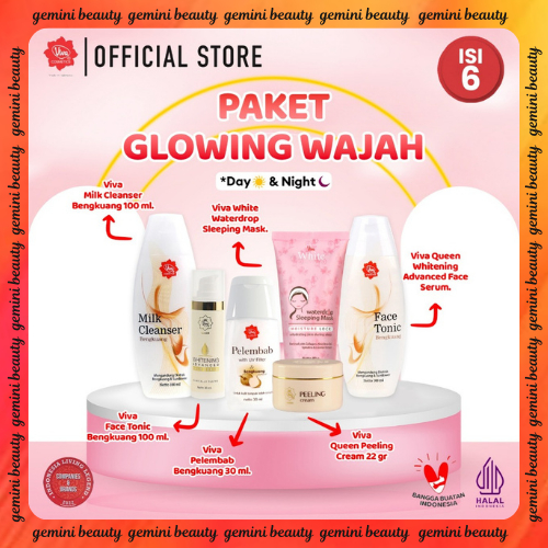 [PROMO] Paket Wajah VIT C ACTIVE Whitening & Glowing with NIACINAMIDE, COLLAGEN, UV FILTER, VIT B 3