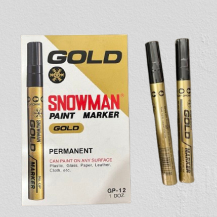 

Spidol Permanent Paint Marker Snowman Gold (12 pcs)