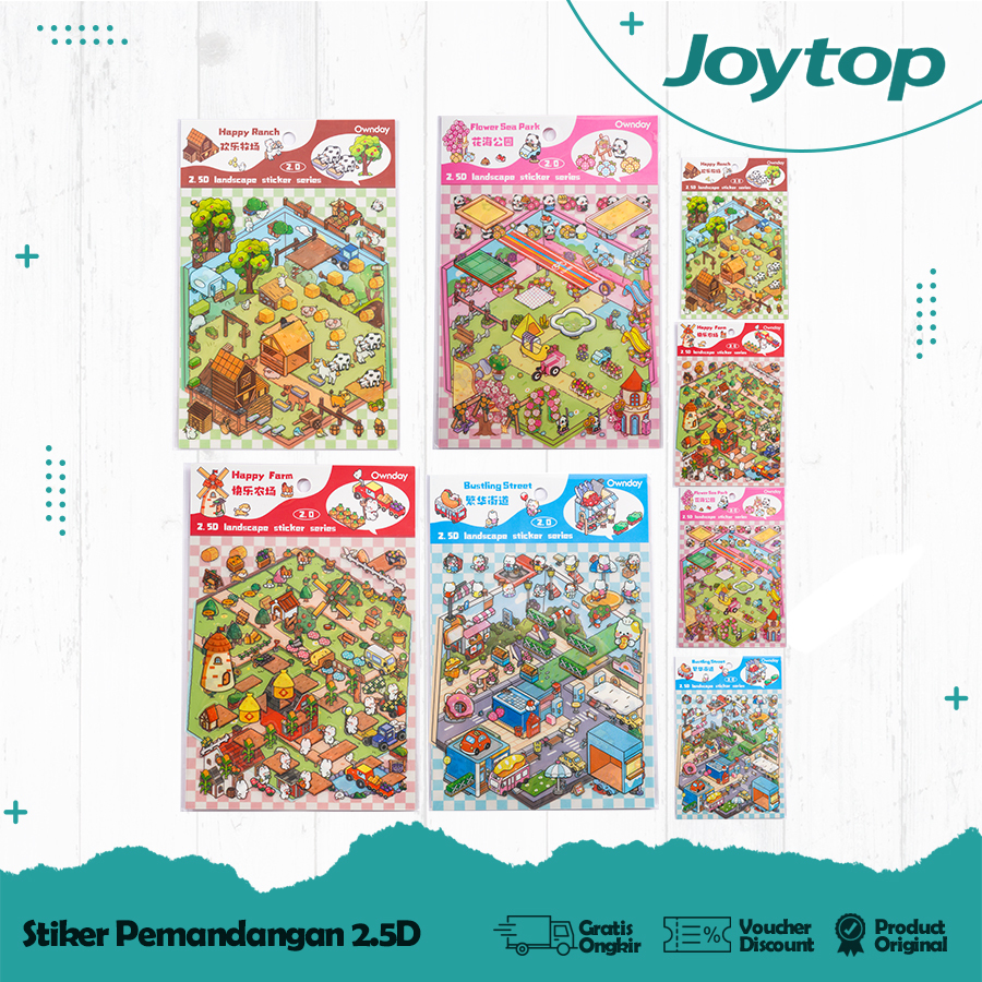 

JOYTOP 2.5D Dekorasi Ruangan Landscape Sticker Lucu Satisfying DIY/ Mainan Anak Viral