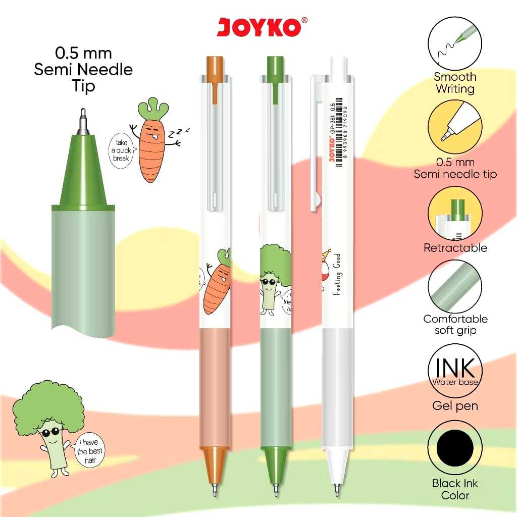 

Veiso_Gel Pen Pulpen Pena Joyko GP-381 Feeling Good 0.5 mm