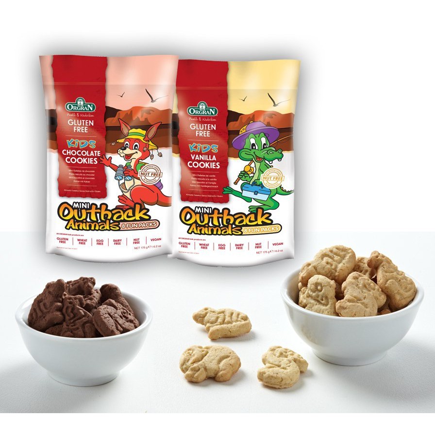 

Orgran Gluten Free Outback Animals Cookies Vanilla Chocolate - 175GR