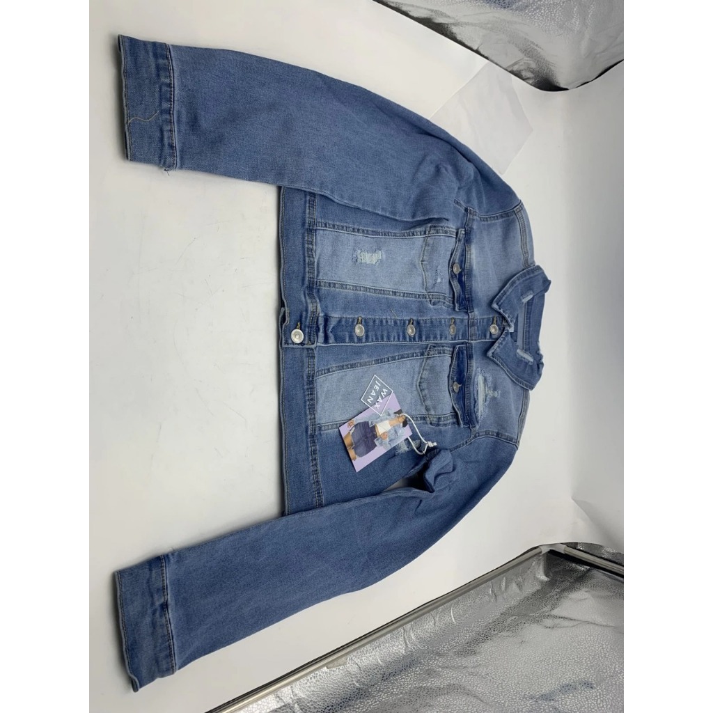 WAX JEAN WOMENS JEAN JACKET LIGHT BLUE NEW