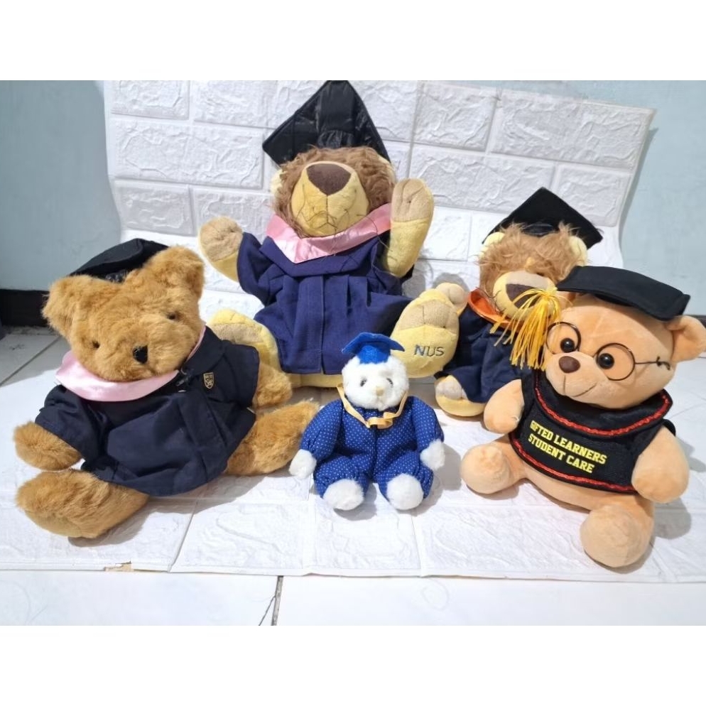 boneka wisuda boneka singa macan beruang tedi wisuda pakai toga