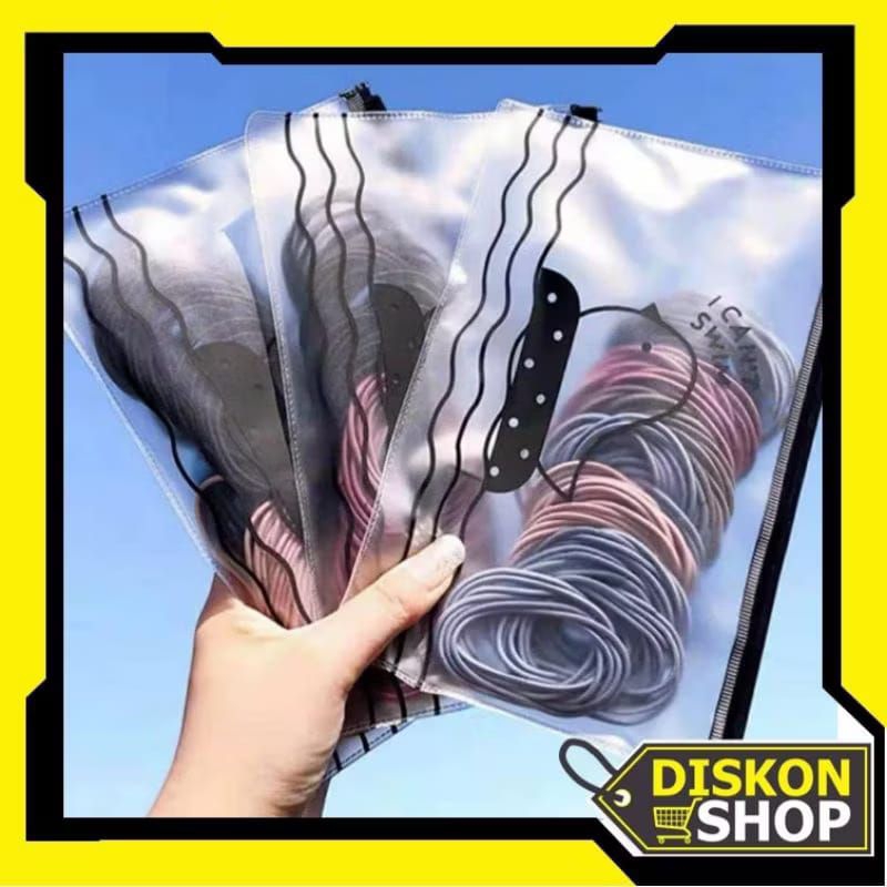 IKAT  RAMBUT KARET LEMBUT ANAK DEWASA ISI 100 PCS AKSESORIS RAMBUT
