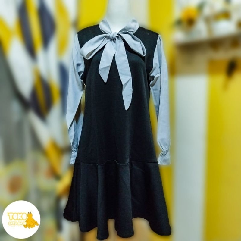 midi dress dada berpita