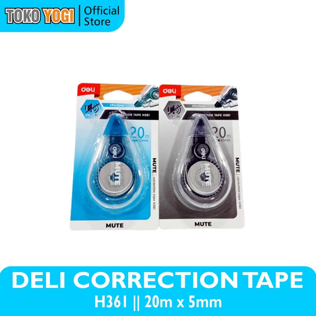 

DELI CORRECTION TAPE H361 MUTE 20m x 5mm || TIPE-X KERTAS || RANDOM