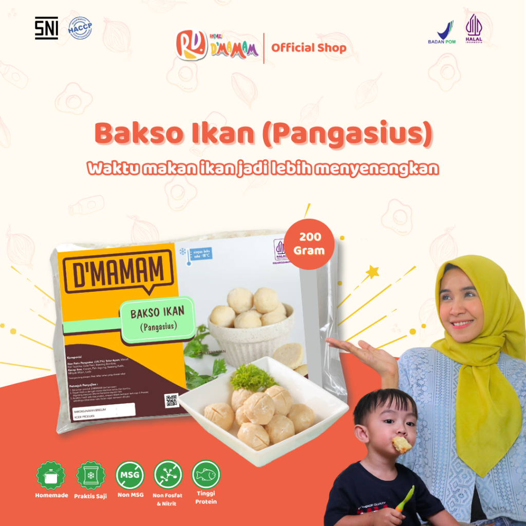 

Radaza D'MAMAM Bakso Ikan 200g Premium Anak MPASI Homemade Non MSG Non Pengawet BPOM HALAL DairyFree