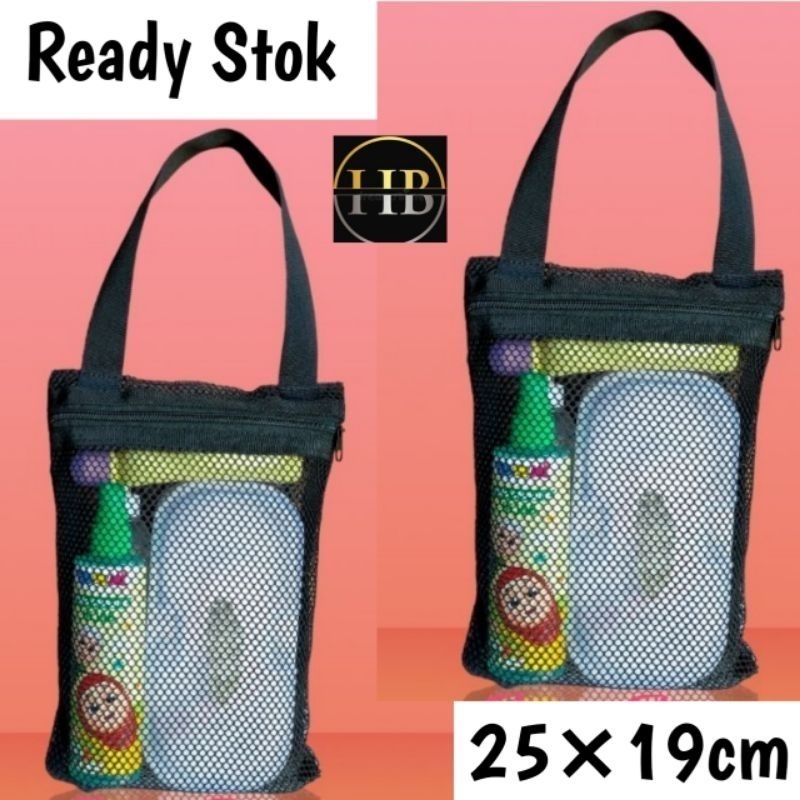 Tas Jaring Sabun Mandi Travel / Tempat Bedak Bayi Bahan Tebal