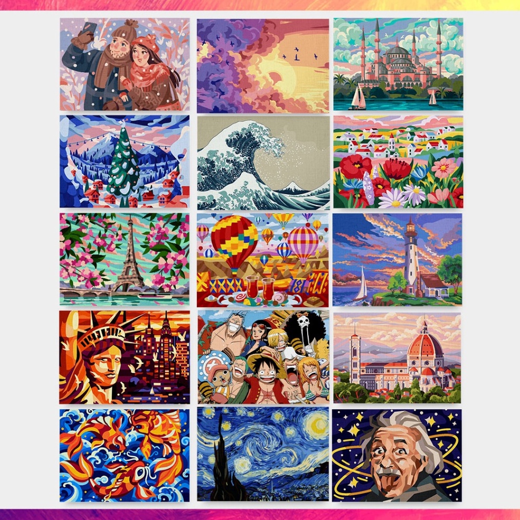 

KODE O62G Paint by Numbers Kit Painting Kit 35x25cm Cat Akrilik Kanvas Lukis by LukisYuk