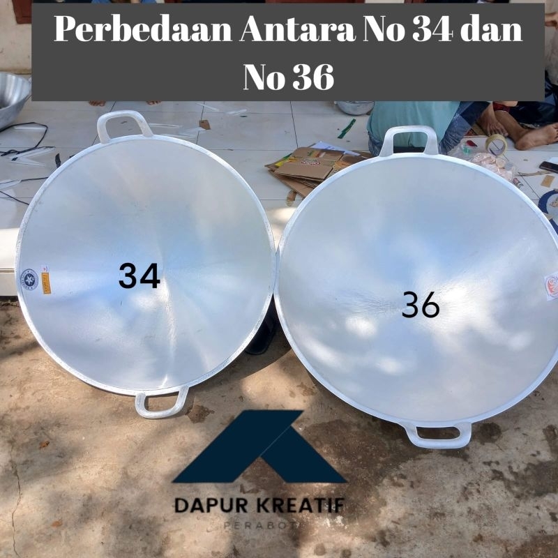 Wajan Kuali Katel Jumbo No.36 No.34 bahan alumunium tebal Kancah Besar Kualitas Bintang satu
