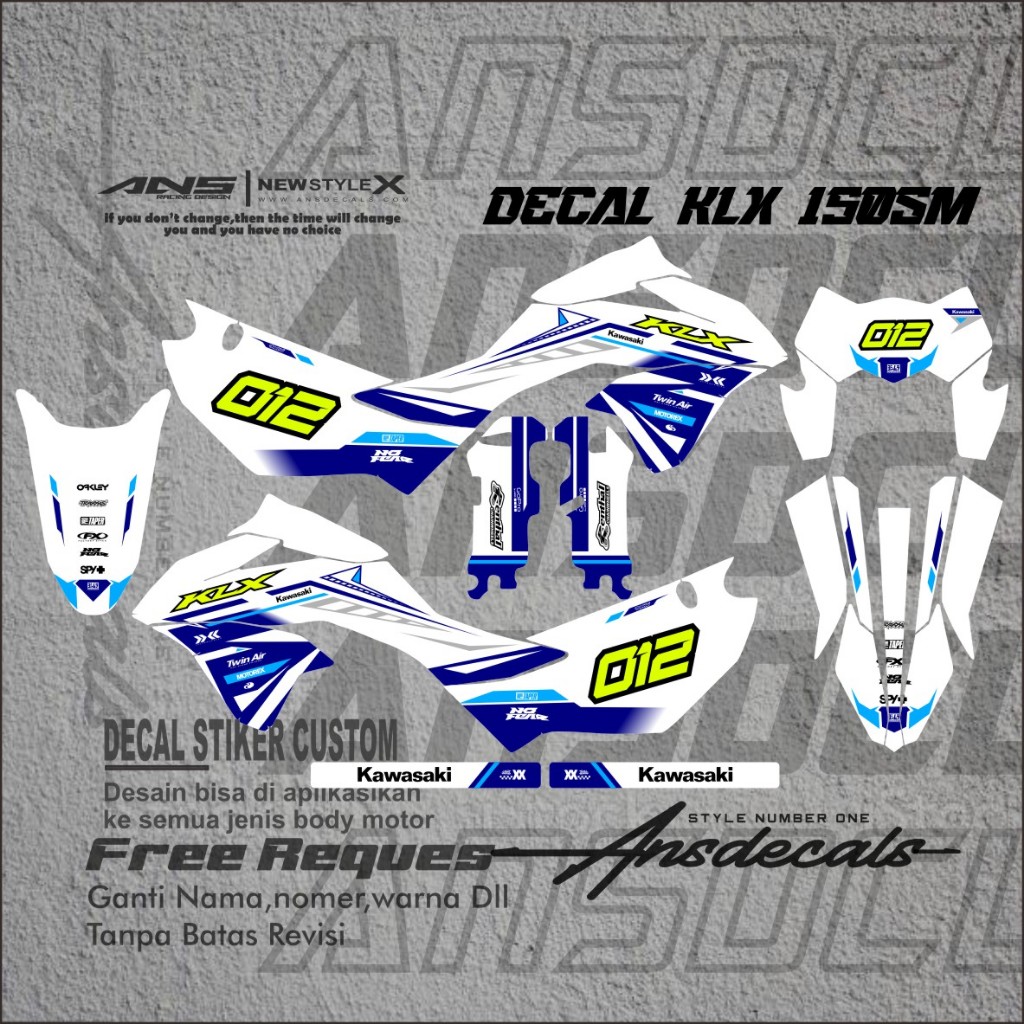 Stiker Decal KLX 150 SM Full Body Terbaru 2023 Stiker KLX SM Stiker Kawasaki Klx 150sm