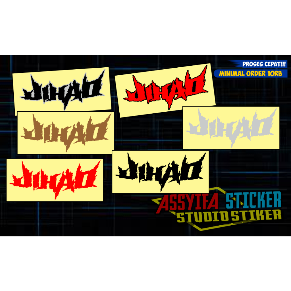Stiker JIHAD Band Metal, Cutting Sticker Hologram