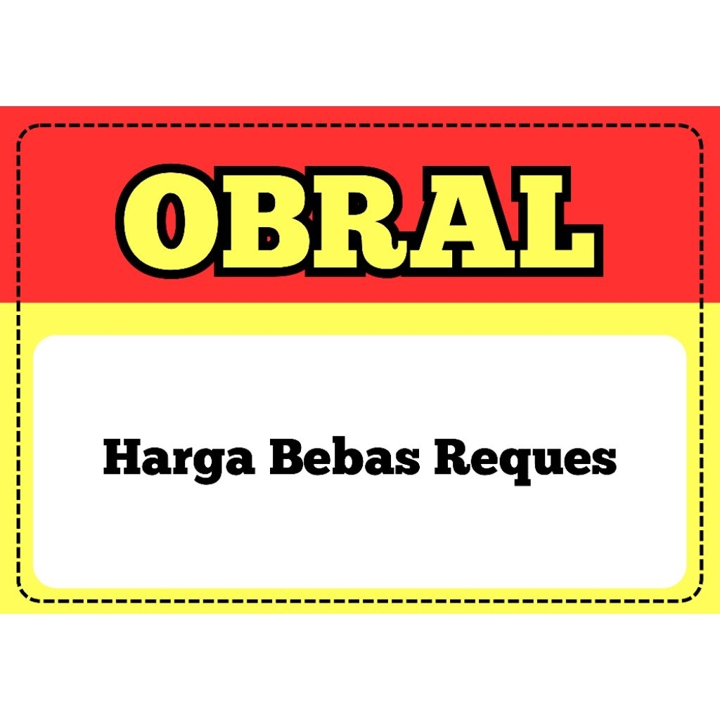 

kartu tulisan obral untuk jualan bebas request harga ukuran a5