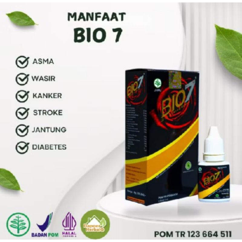 

BIO 7 BIO SEVEN Jamu Tetes mengobati stroke,asam urat, kolesterol, wasir, asma