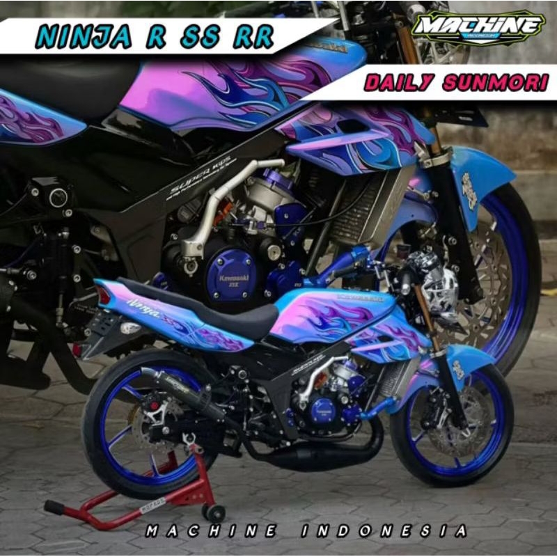 KNALPOT NINJA R SS RR FULL BLACK SERIES ORIGINAL MACHINE BUKAN ARROW RTX