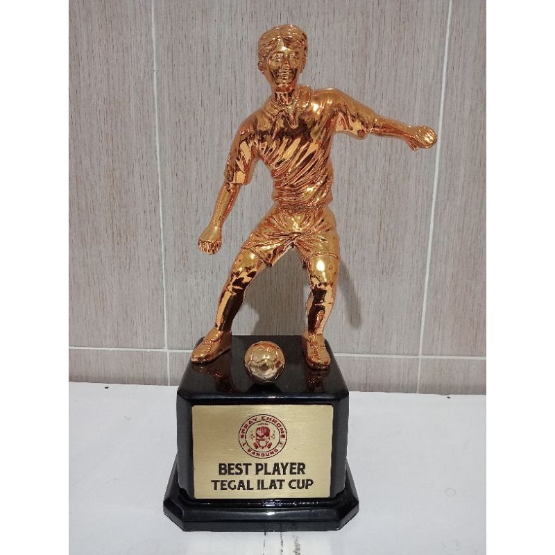 piala pemain terbaik.trophy best player.piala bola Emas