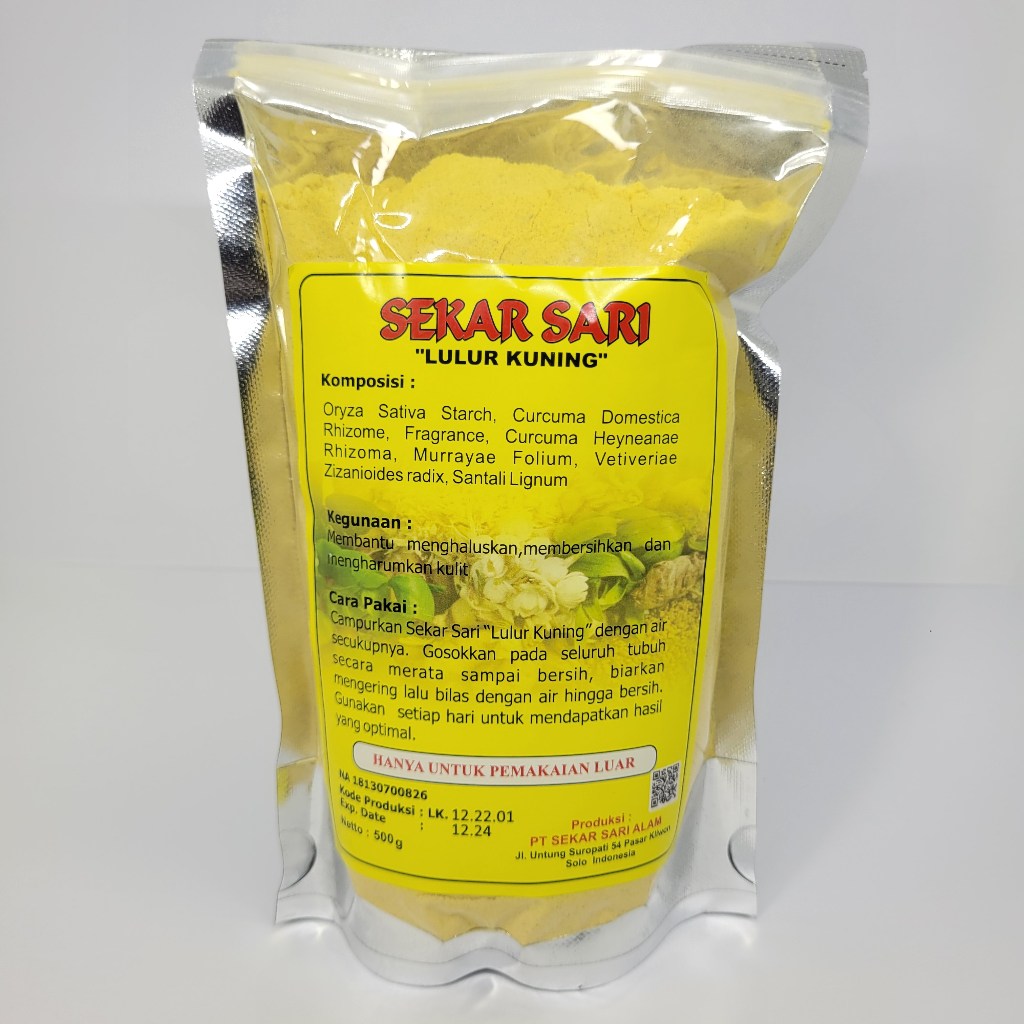 Sekar Sari Lulur Kuning Bubuk Tradisional Khas Solo BPOM 500 gr