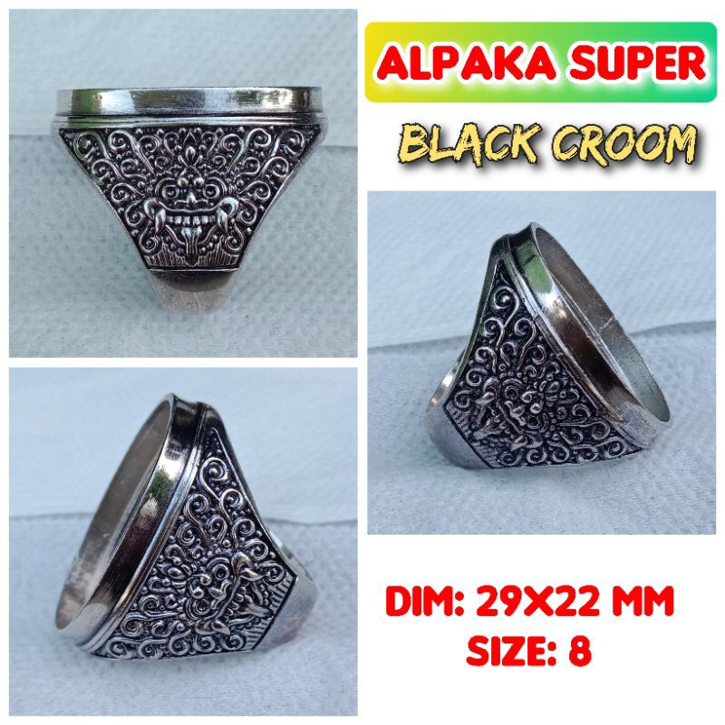 emban batu akik dan permata alpaka super ukir Bali chakra.12