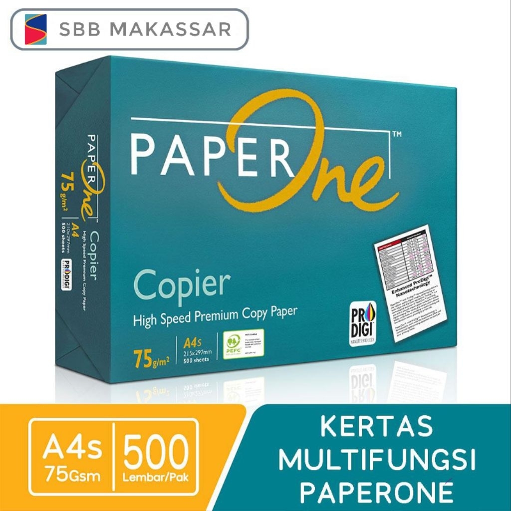 

PaperOne Copier Kertas HVS A4S 75 gsm - 500 Lembar