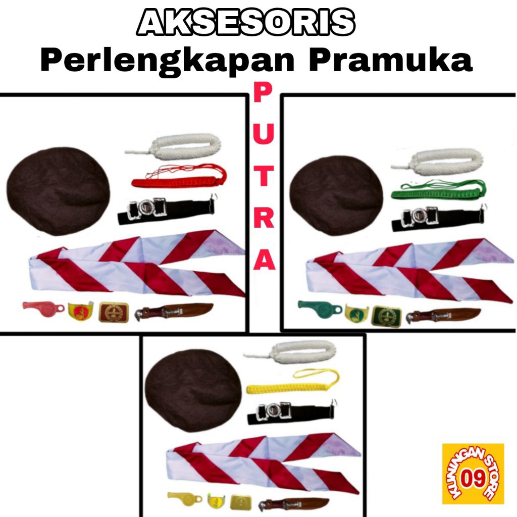Aksesoris Perlengkapan Pramuka Penggalang Siaga Penegak Laki Laki Perempuan Atribut Sekolah SD Lengk