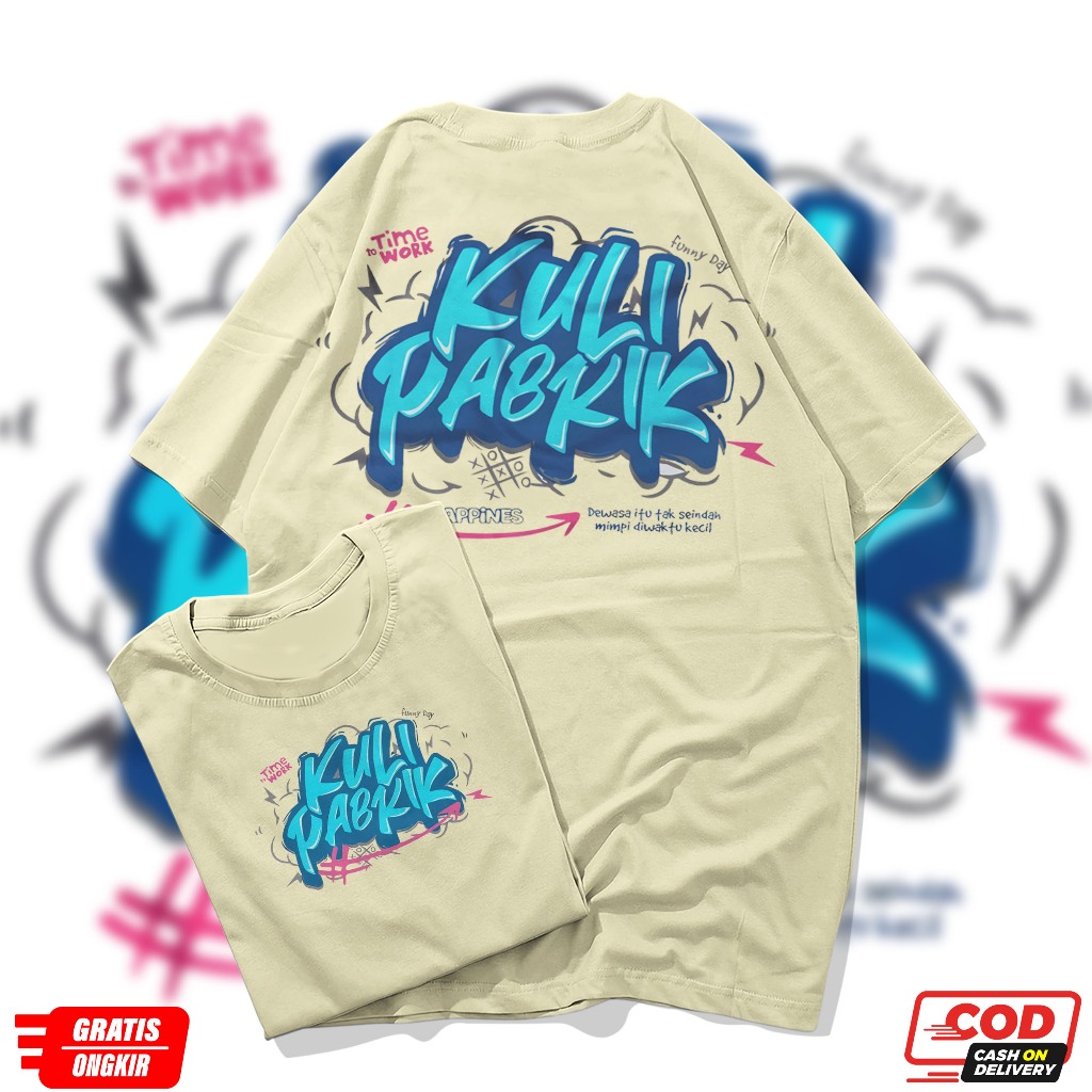 KAOS PRIA WANITA - KULI PABRIK -KAOS ANAK PABRIK- SABLON DTF COMBED 30S - KAOS KATA RACING