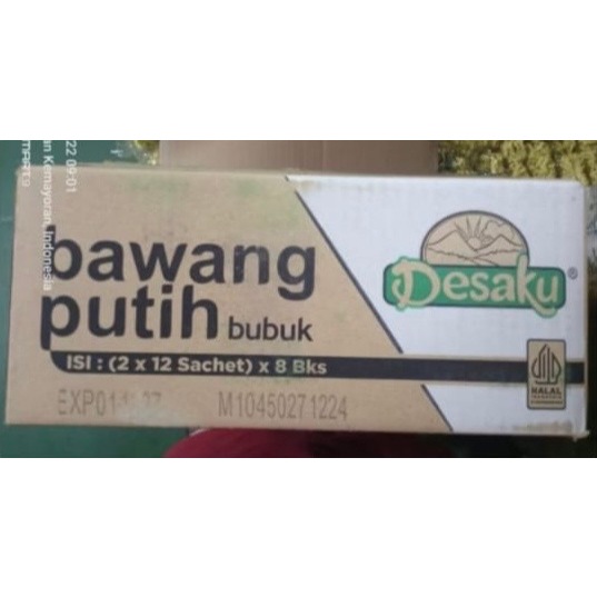 

Desaku Bawang Putih Bubuk 192 sachet per 1 Dus/Karton (2 x 12 sachet) x 8 bks