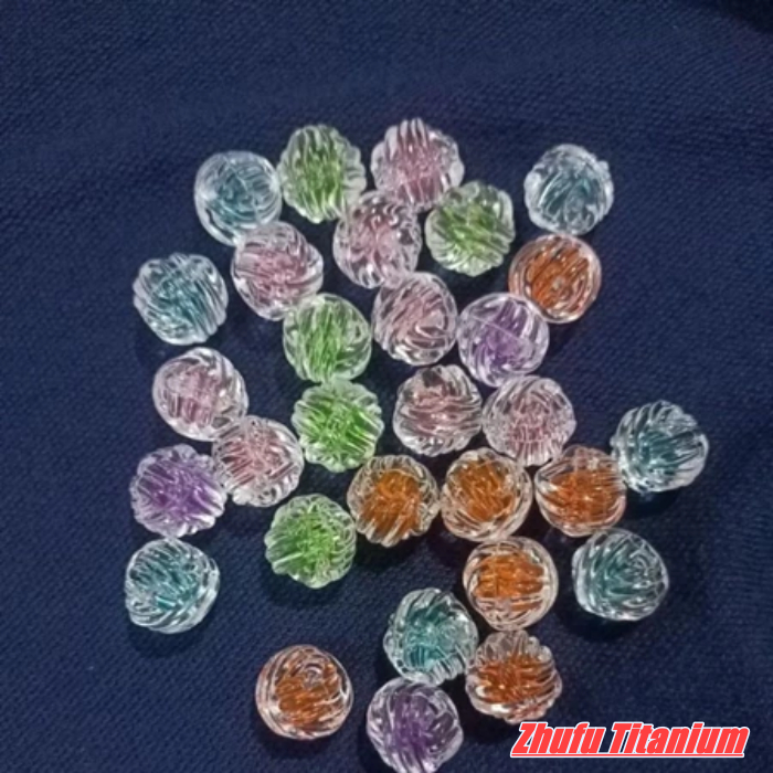 Manik 16mm bola garis kaca isi mix warna isi 1 pon