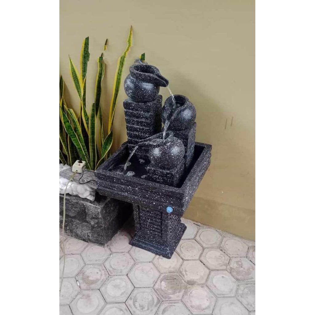 Kolamhias 3 kendi minimalis/kolamhias portabel/air mancur 3 kendi minimalis/hiasan-hiasan taman/deko