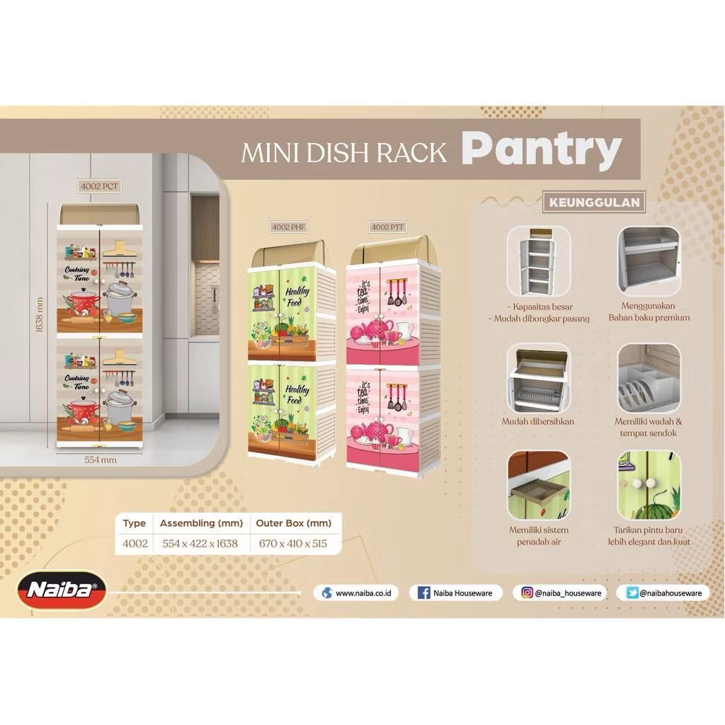 NAIBA RAK PIRING MINI PLASTIK