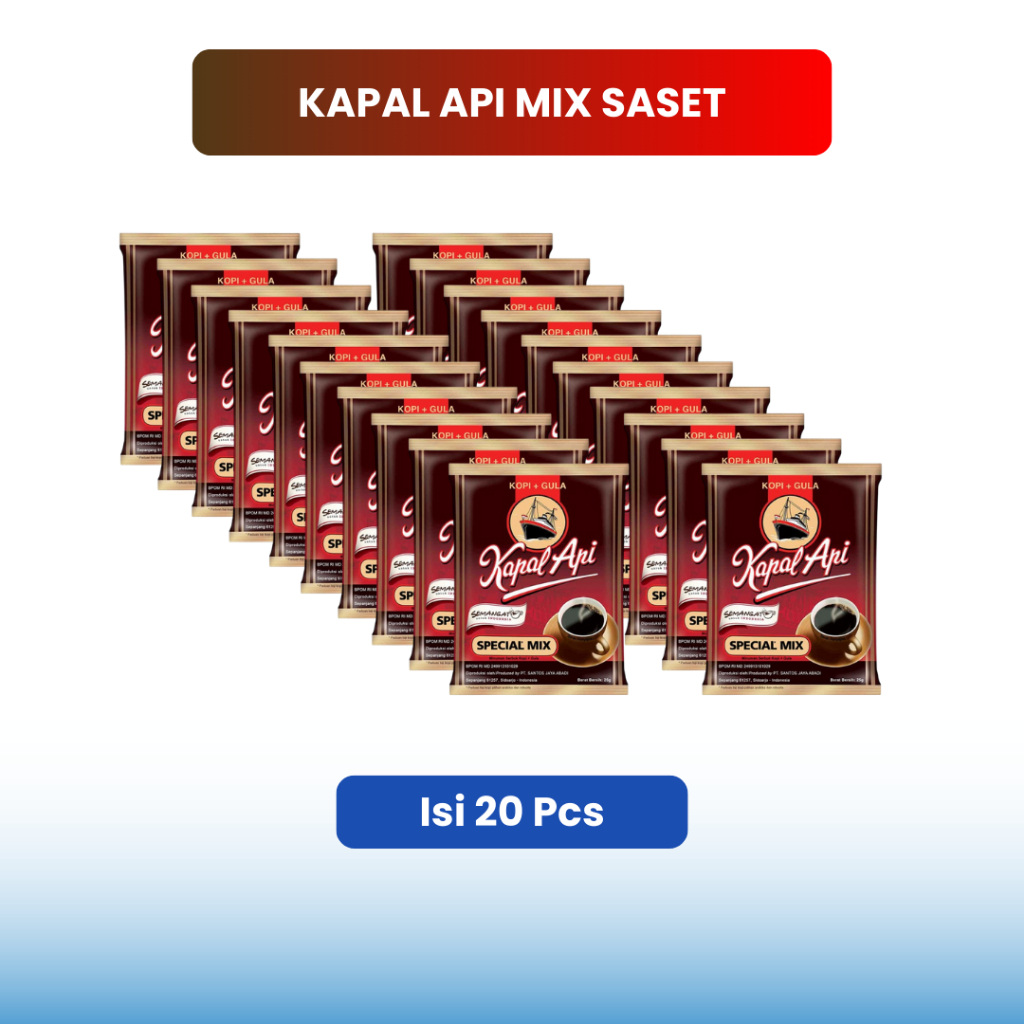 

Jual Kopi Kapal Api Mix Saset Paket 20 Saset / 2 Renceng