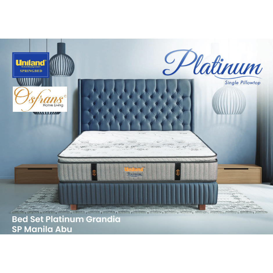 Kasur Uniland Platinum Single Pillowtop Springbed Pillow Top 90x200 100x200 120x200 140x200 160x200 