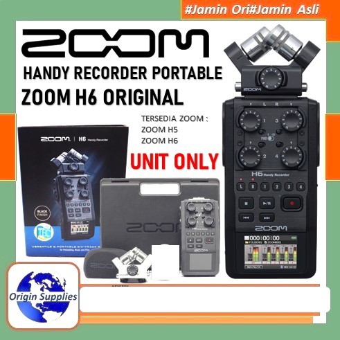 Zoom H6 All Black 6-Input / 6-Track Portable Handy Recorder with Single Mic Capsule (Black)